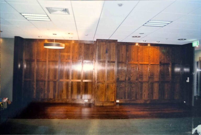 Wall and floor in a commercial setting that has been repolished by Kilmister Furniture Restoration