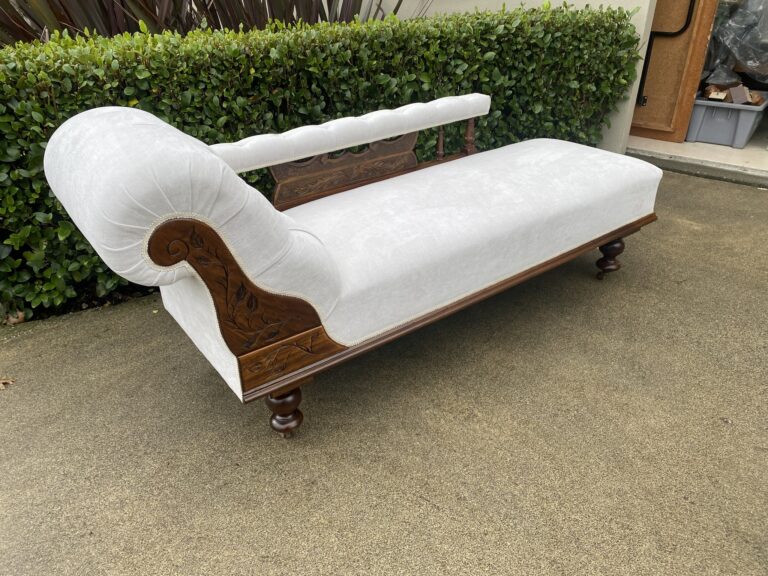 Chaise longue that has been upcycled by Kilmister Furniture Restoration.